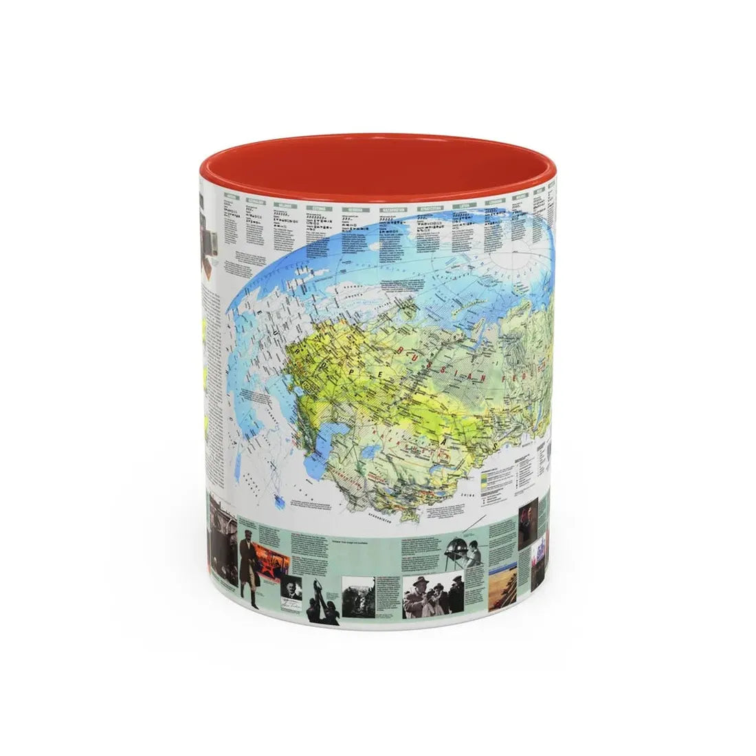 Russia - Communism to Capitalism (1993) (Map) Accent Coffee Mug 11oz Red - Go Mug Yourself