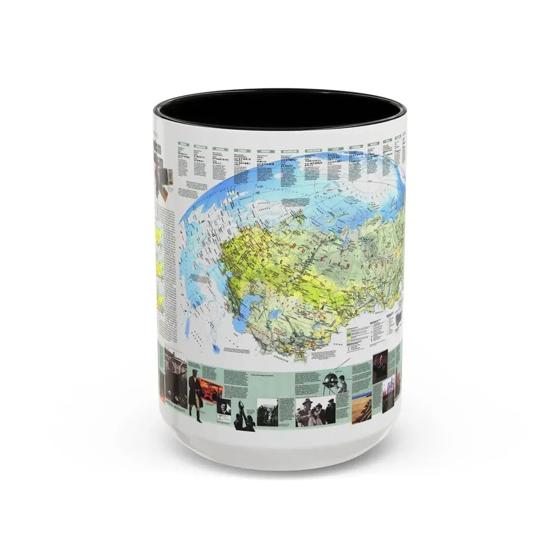 Russia - Communism to Capitalism (1993) (Map) Accent Coffee Mug 15oz Black - Go Mug Yourself