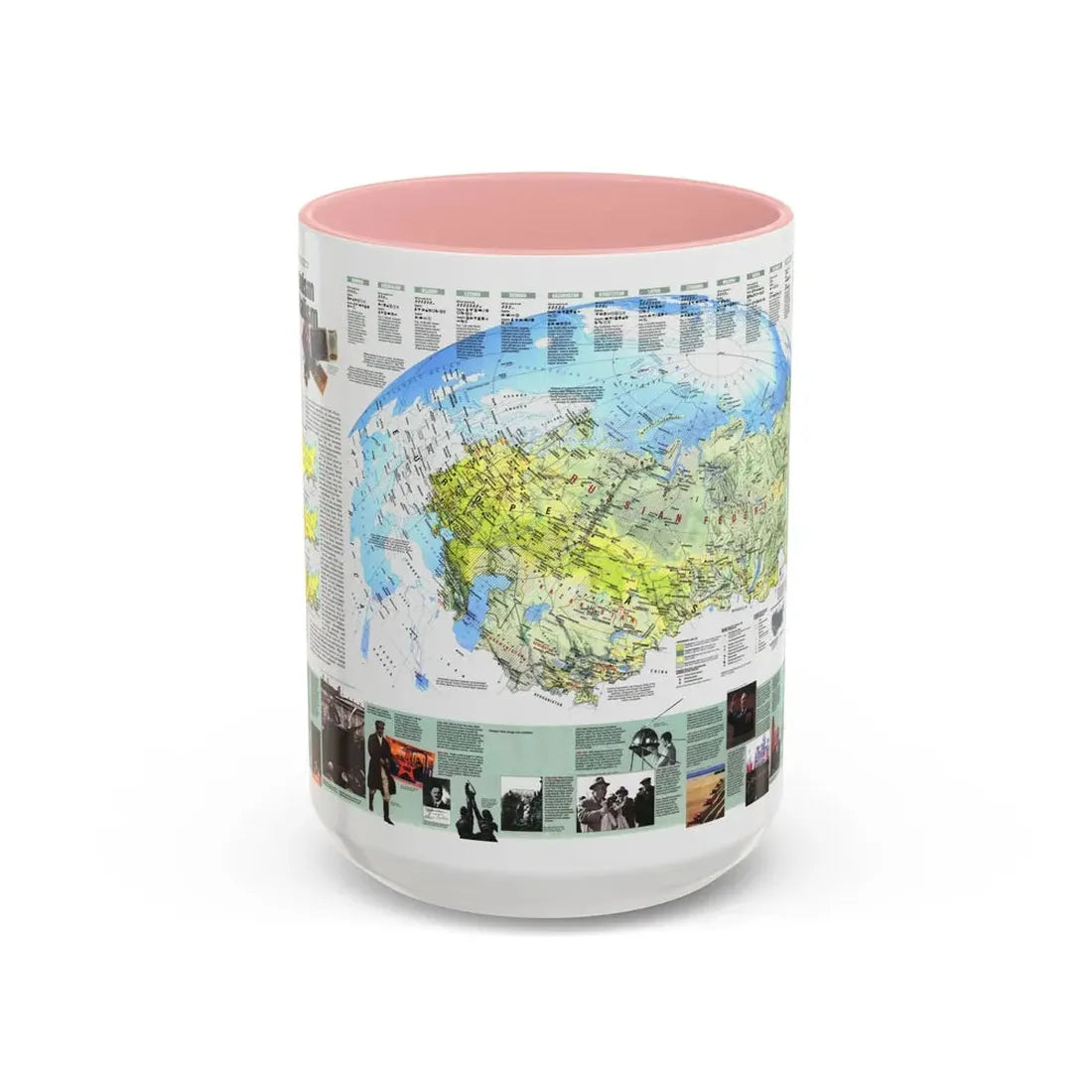 Russia - Communism to Capitalism (1993) (Map) Accent Coffee Mug 15oz Pink - Go Mug Yourself