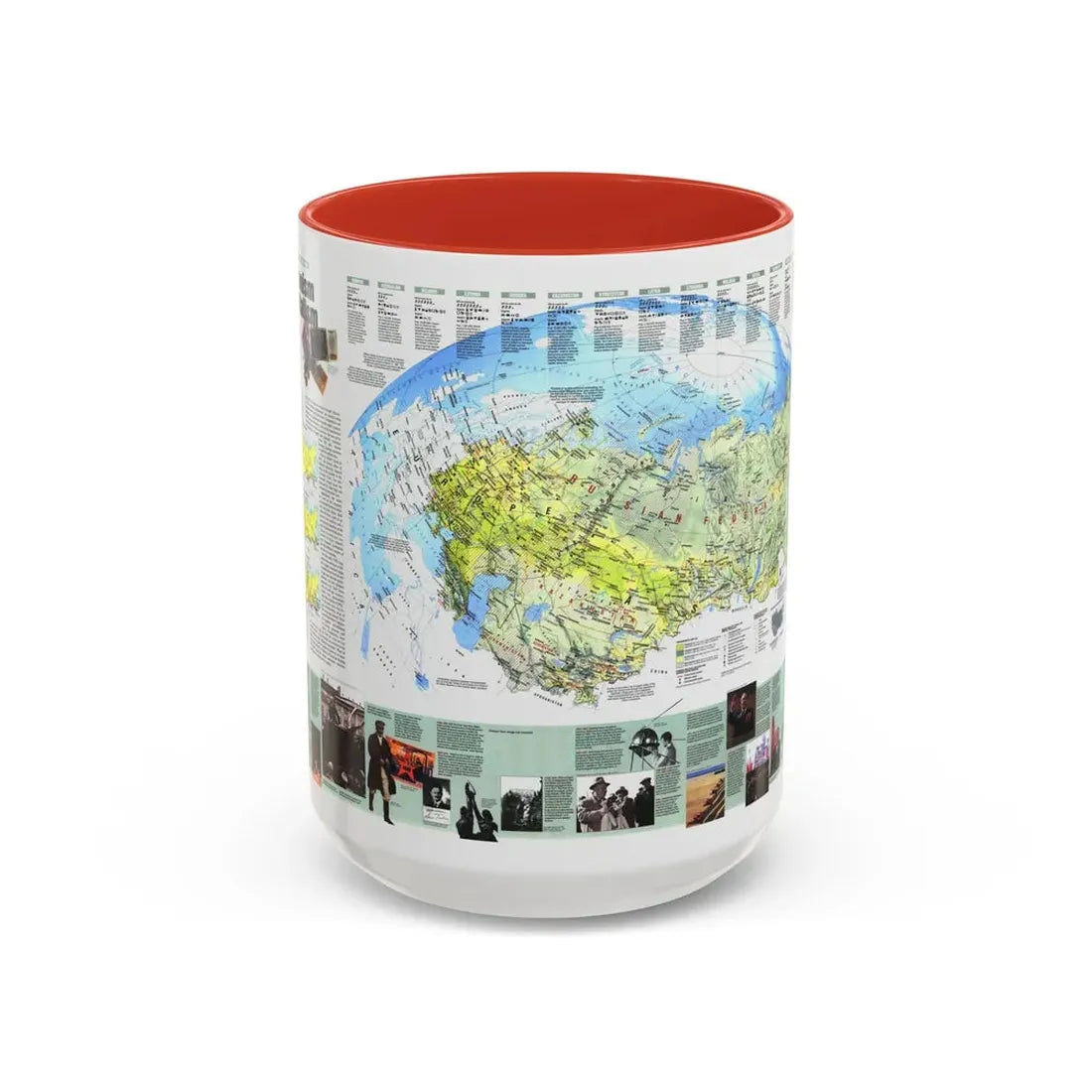 Russia - Communism to Capitalism (1993) (Map) Accent Coffee Mug 15oz Red - Go Mug Yourself