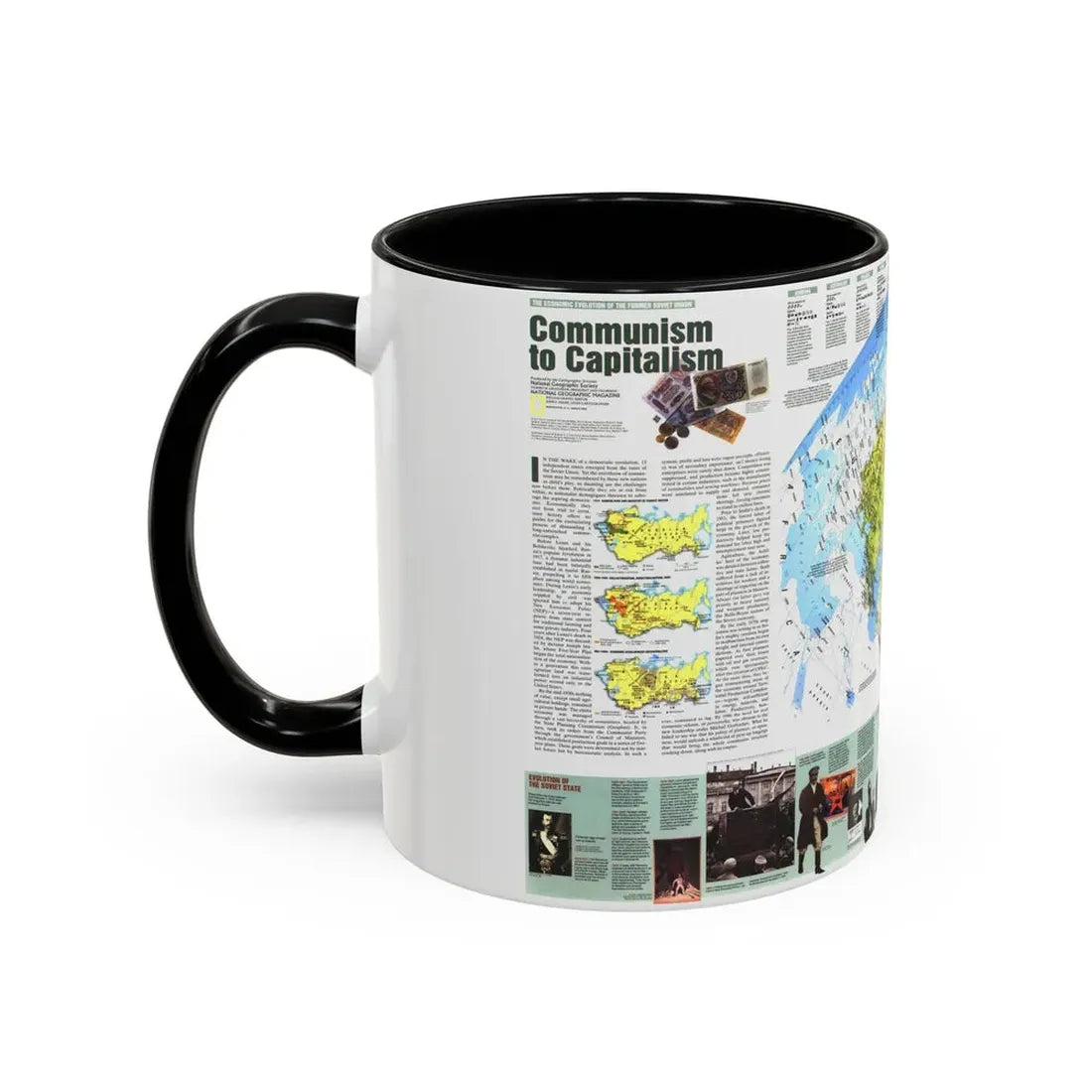 Russia - Communism to Capitalism (1993) (Map) Accent Coffee Mug - Go Mug Yourself