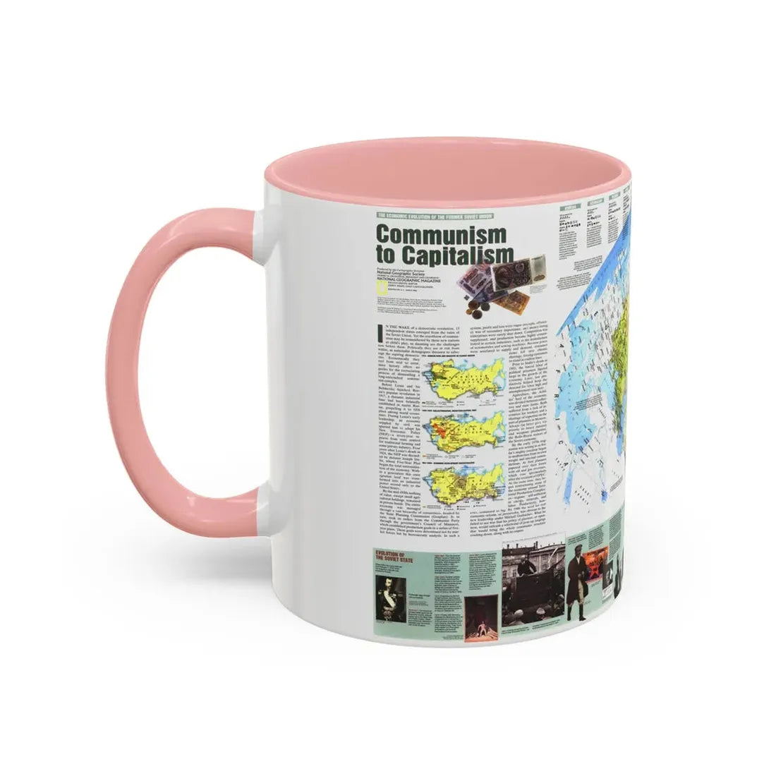 Russia - Communism to Capitalism (1993) (Map) Accent Coffee Mug - Go Mug Yourself