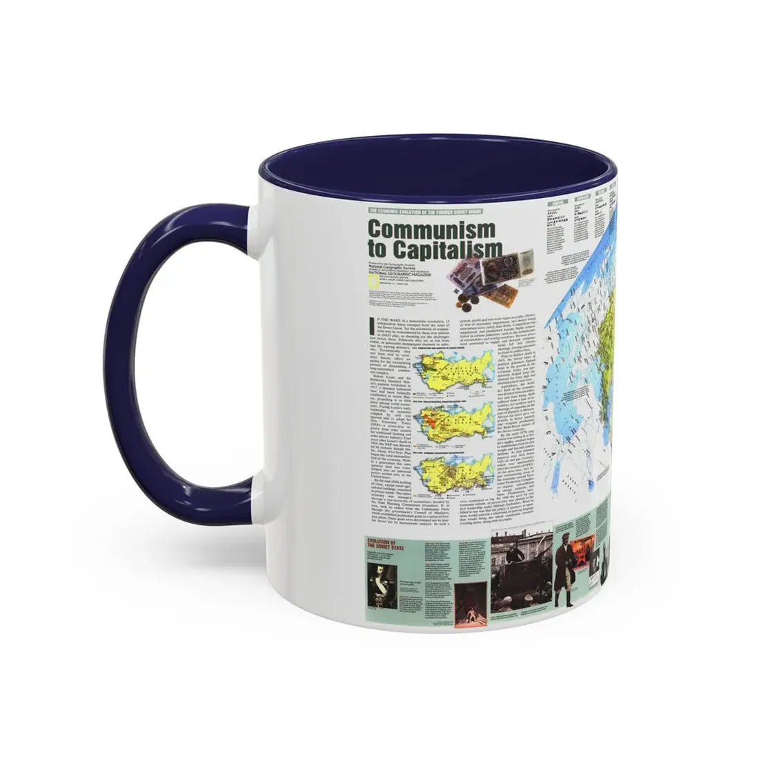 Russia - Communism to Capitalism (1993) (Map) Accent Coffee Mug - Go Mug Yourself