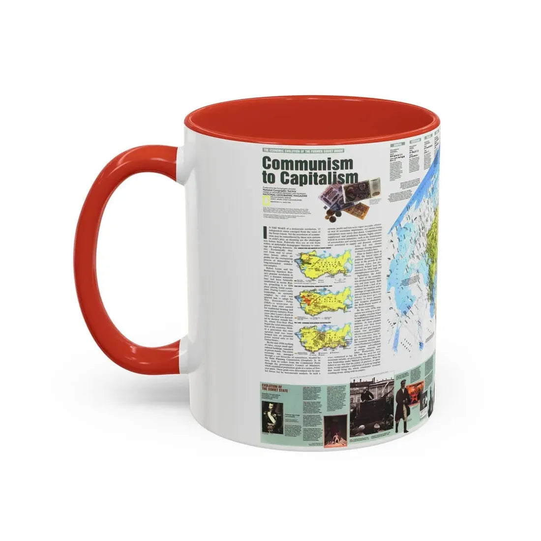Russia - Communism to Capitalism (1993) (Map) Accent Coffee Mug - Go Mug Yourself