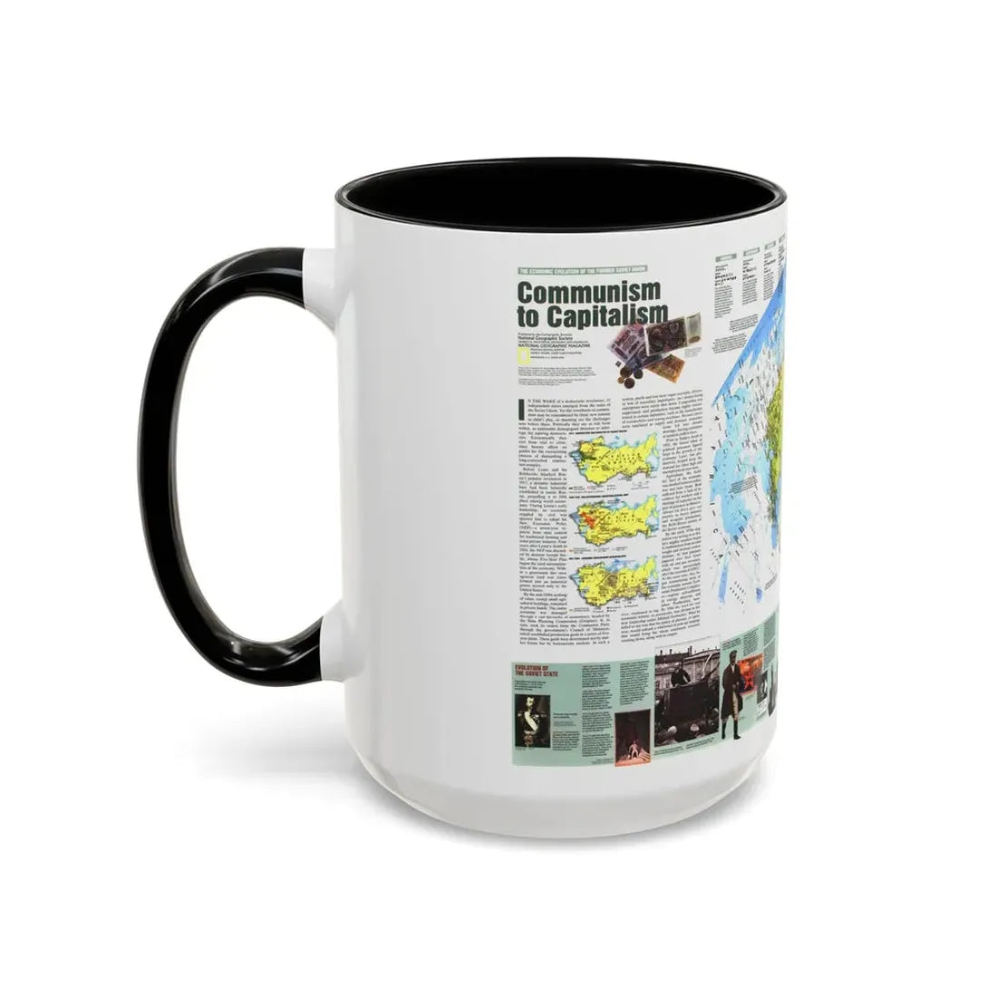 Russia - Communism to Capitalism (1993) (Map) Accent Coffee Mug - Go Mug Yourself