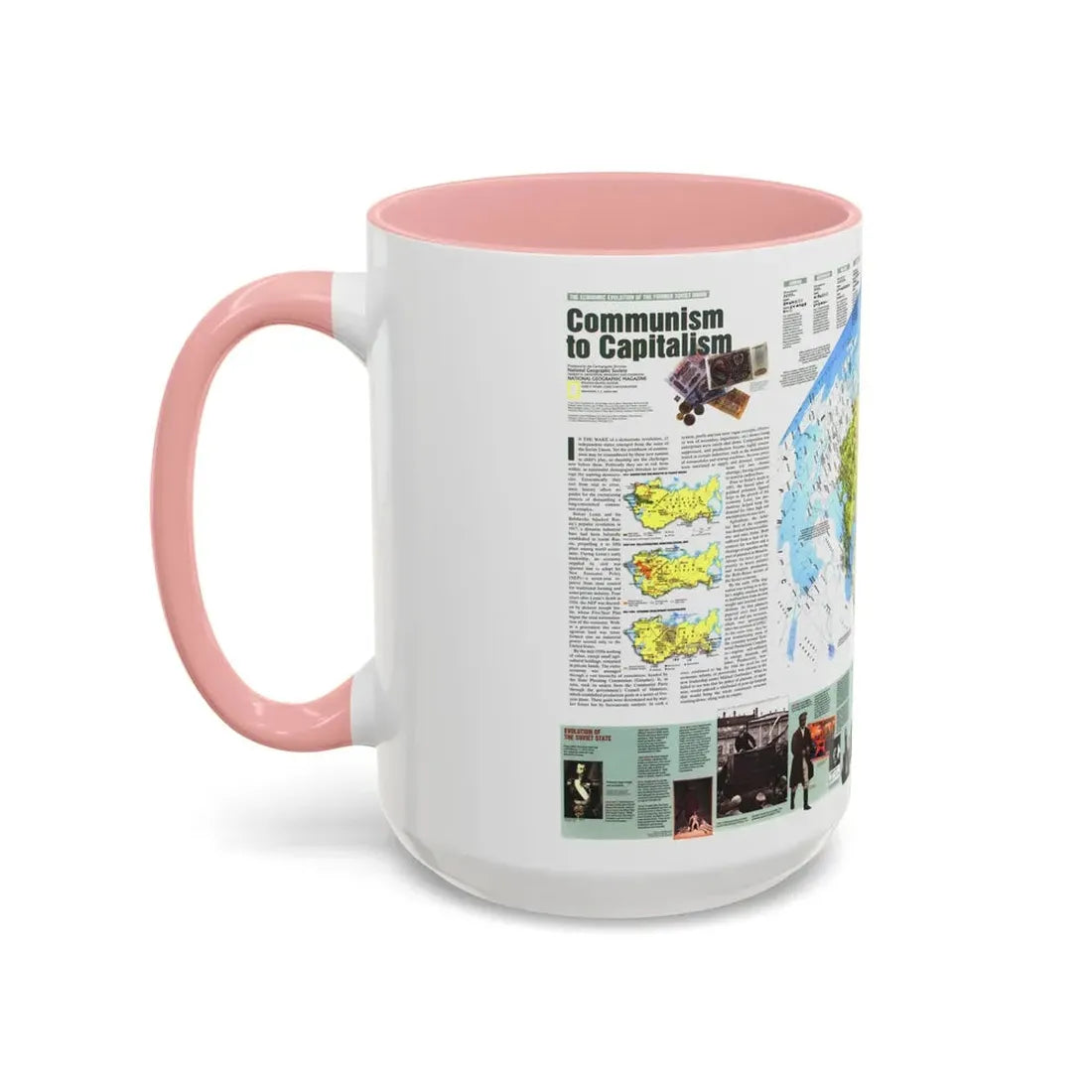Russia - Communism to Capitalism (1993) (Map) Accent Coffee Mug - Go Mug Yourself