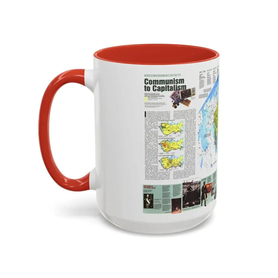Russia - Communism to Capitalism (1993) (Map) Accent Coffee Mug - Go Mug Yourself