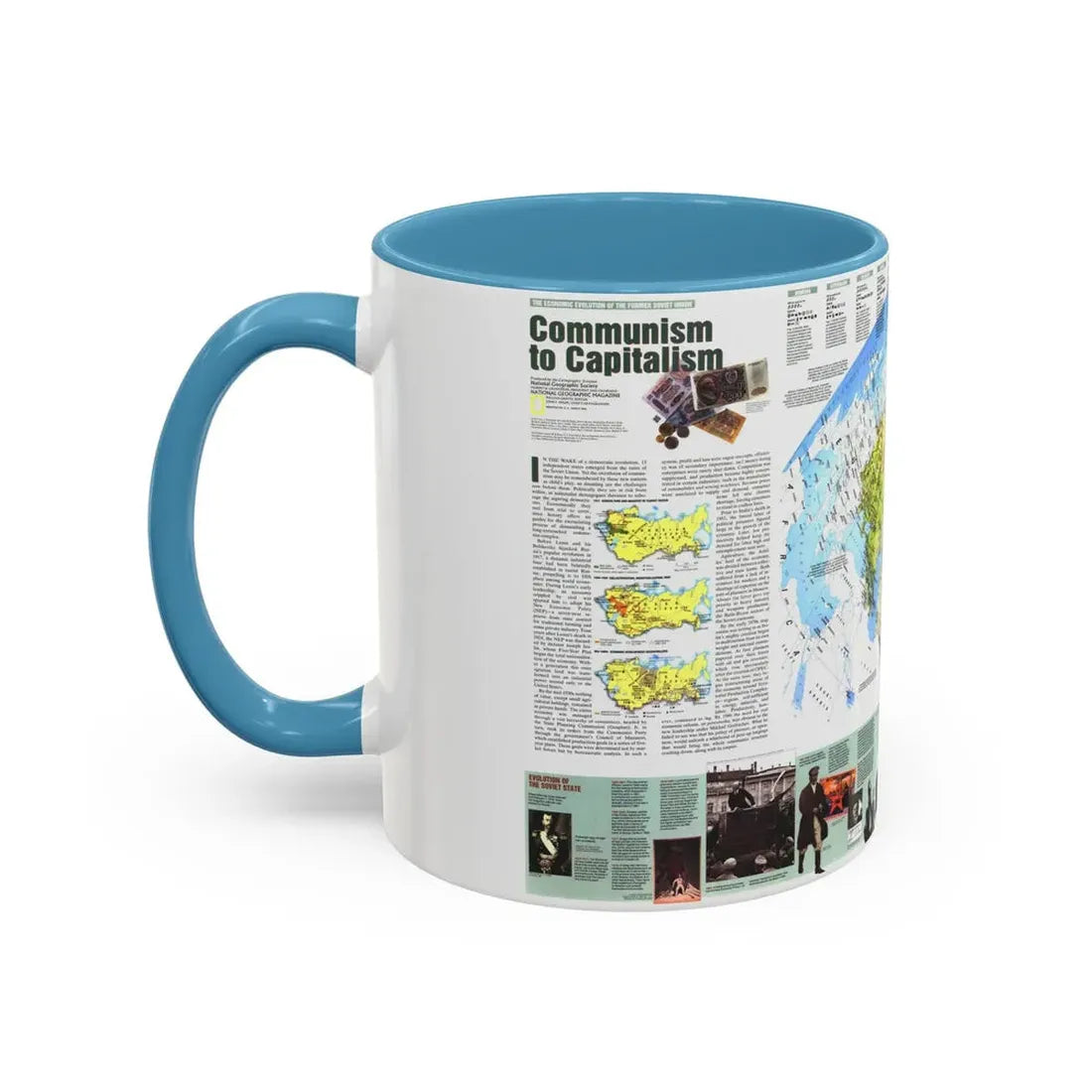 Russia - Communism to Capitalism (1993) (Map) Accent Coffee Mug - Go Mug Yourself