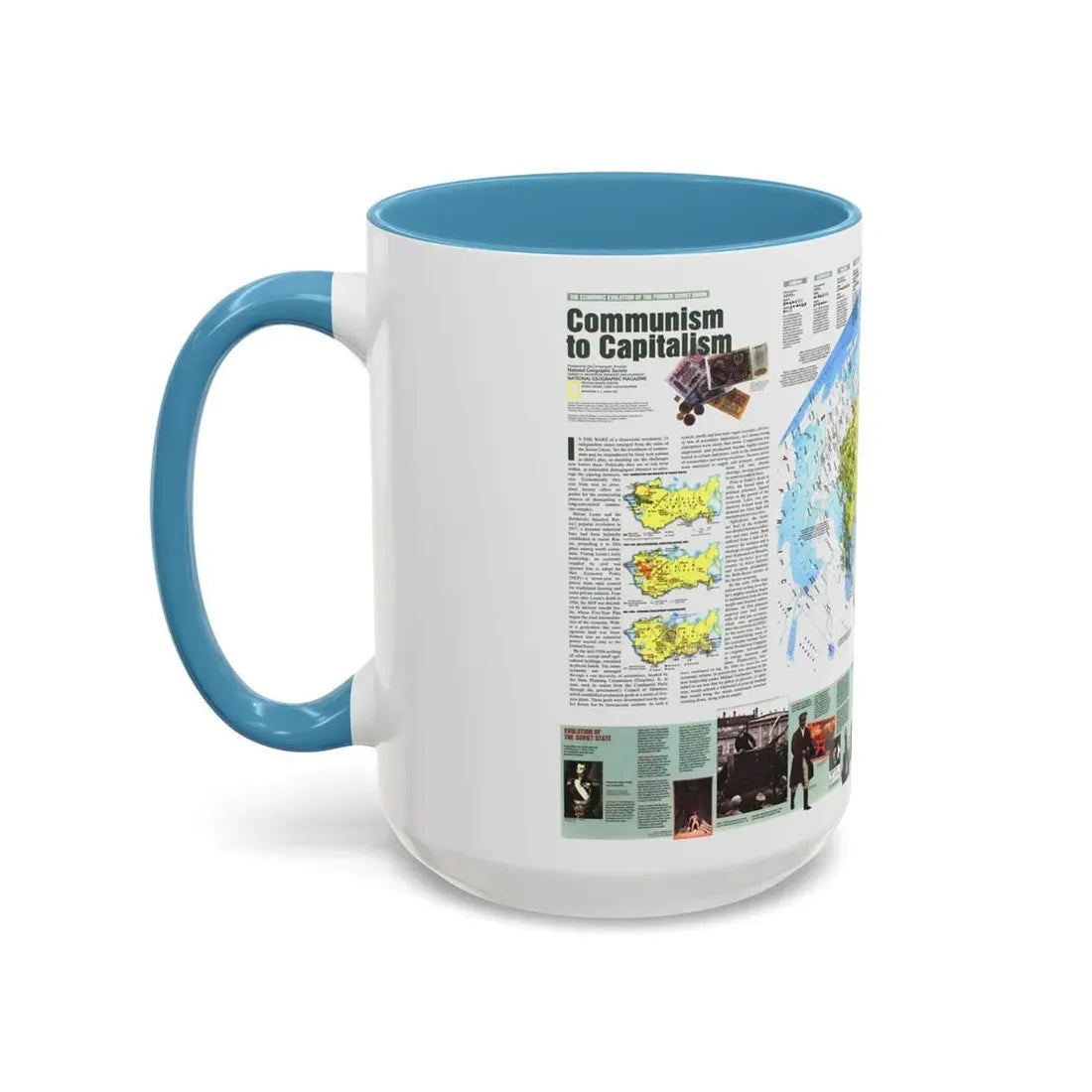 Russia - Communism to Capitalism (1993) (Map) Accent Coffee Mug - Go Mug Yourself