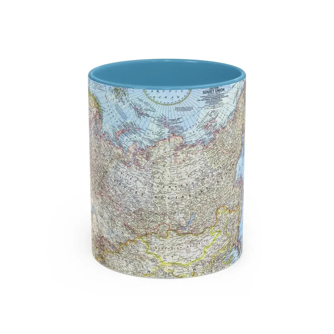 Russia - Eastern Soviet Union (1967) (Map) Accent Coffee Mug 11oz Light Blue - Go Mug Yourself