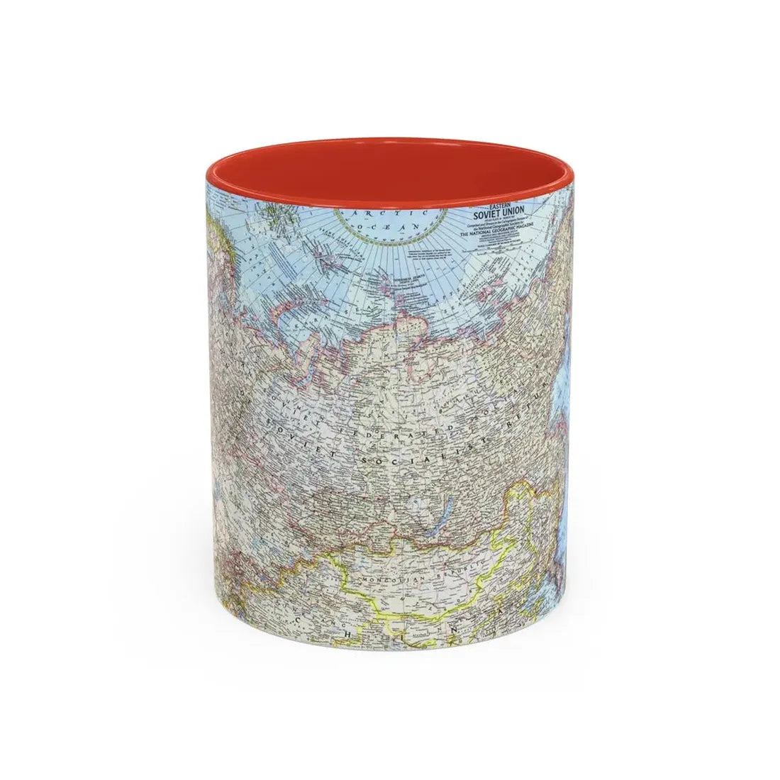 Russia - Eastern Soviet Union (1967) (Map) Accent Coffee Mug 11oz Red - Go Mug Yourself