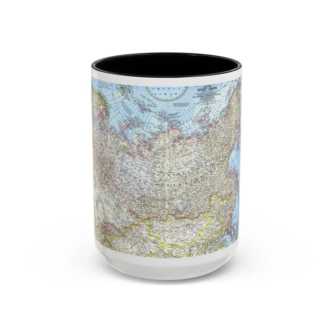 Russia - Eastern Soviet Union (1967) (Map) Accent Coffee Mug 15oz Black - Go Mug Yourself