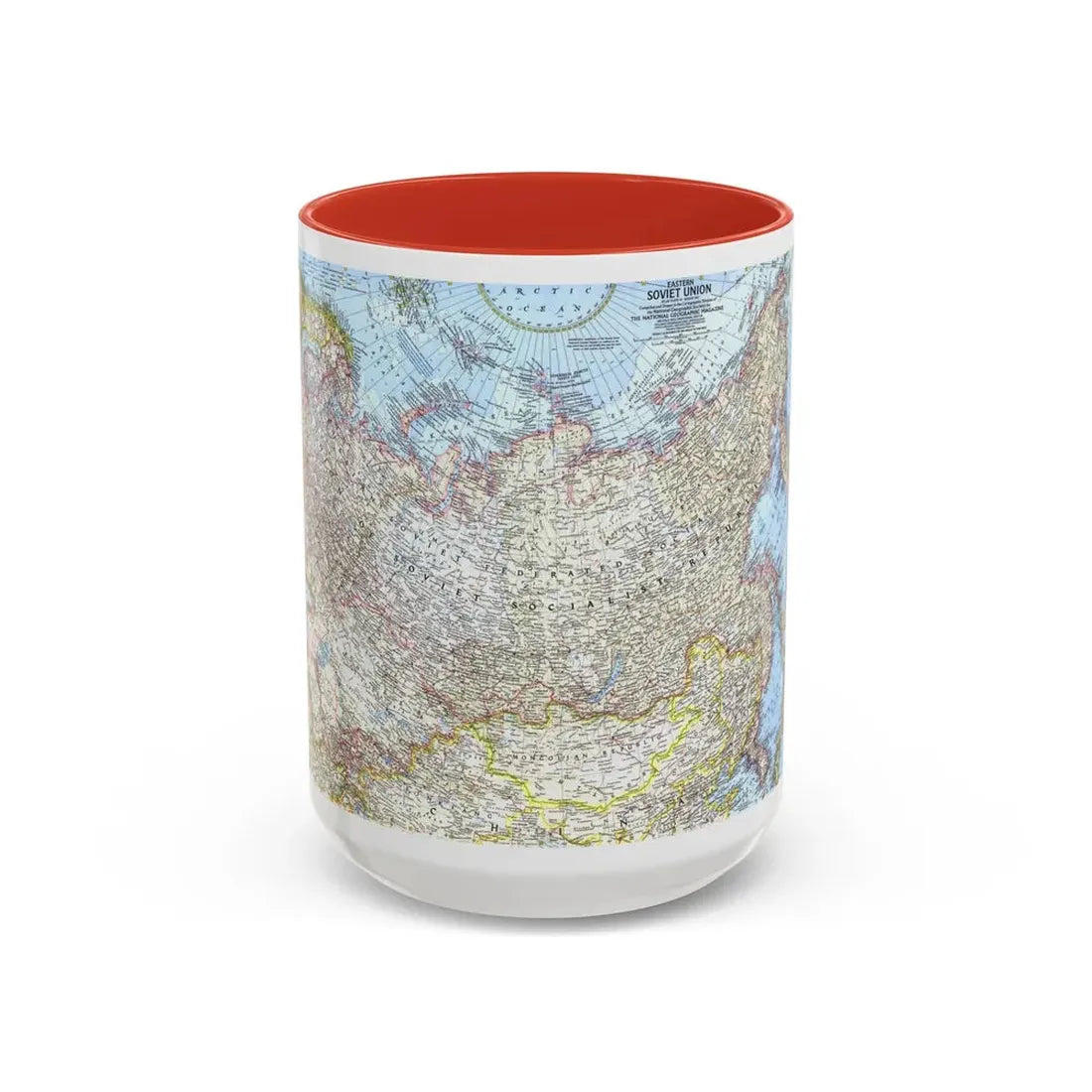 Russia - Eastern Soviet Union (1967) (Map) Accent Coffee Mug 15oz Red - Go Mug Yourself