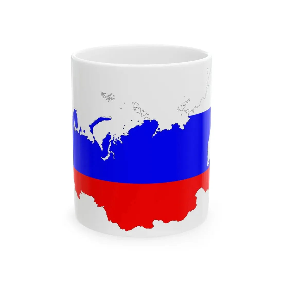 Russia Flag Map (Russia) White Coffee Mug 11oz - Go Mug Yourself