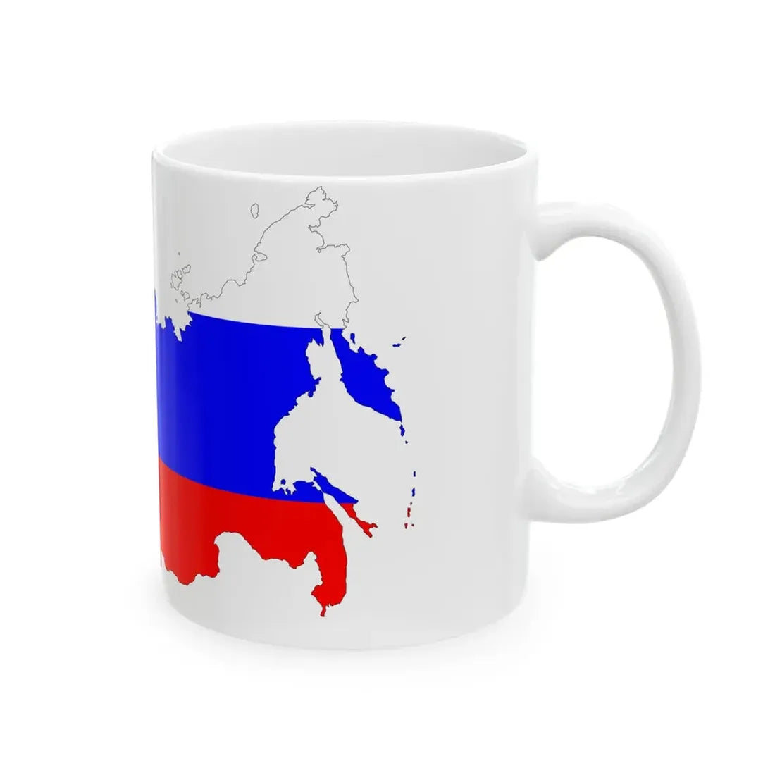 Russia Flag Map (Russia) White Coffee Mug - Go Mug Yourself