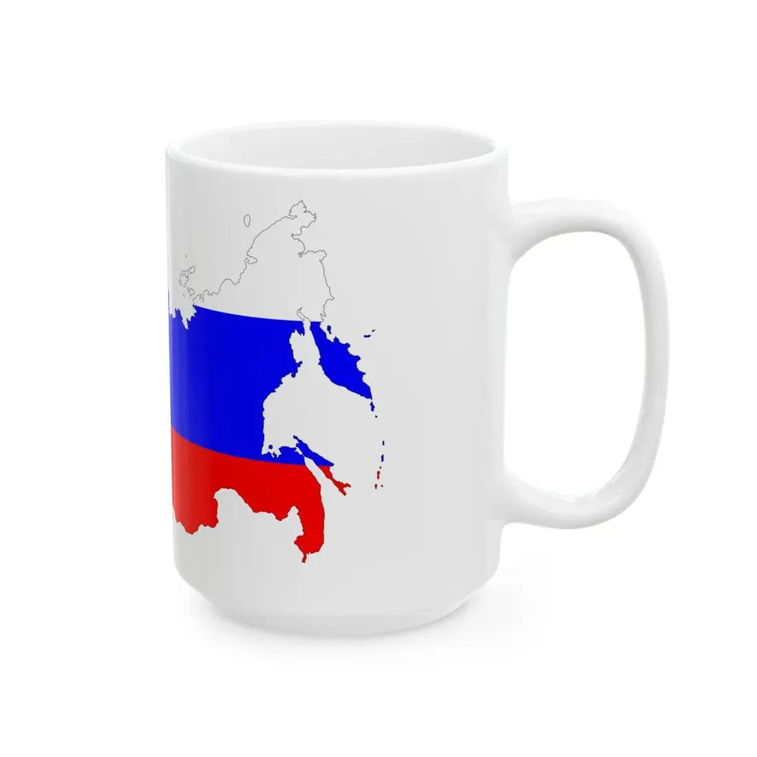 Russia Flag Map (Russia) White Coffee Mug - Go Mug Yourself