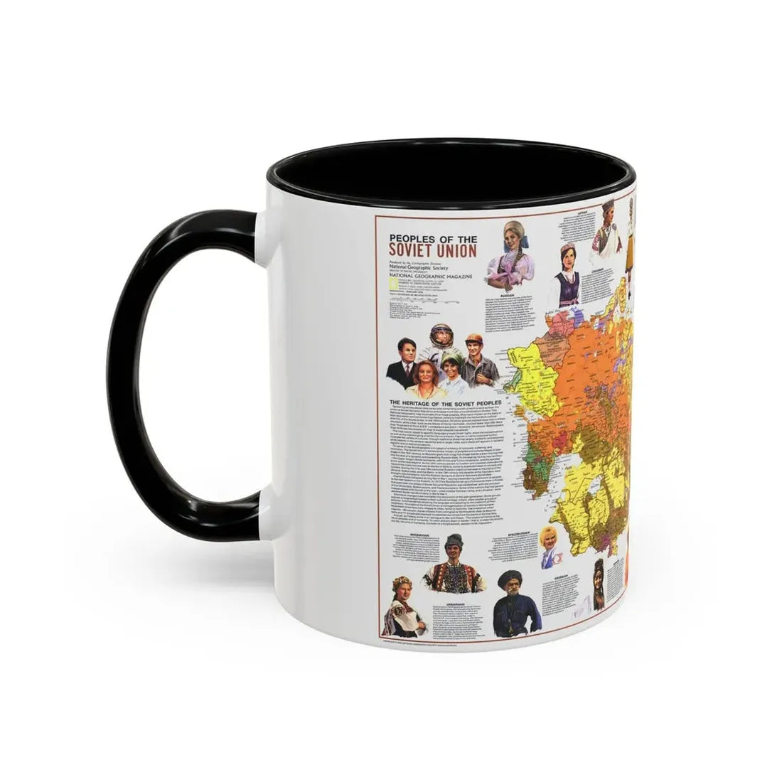 Russia - Peoples of the Soviet Union (1976) (Map) Accent Coffee Mug - Go Mug Yourself