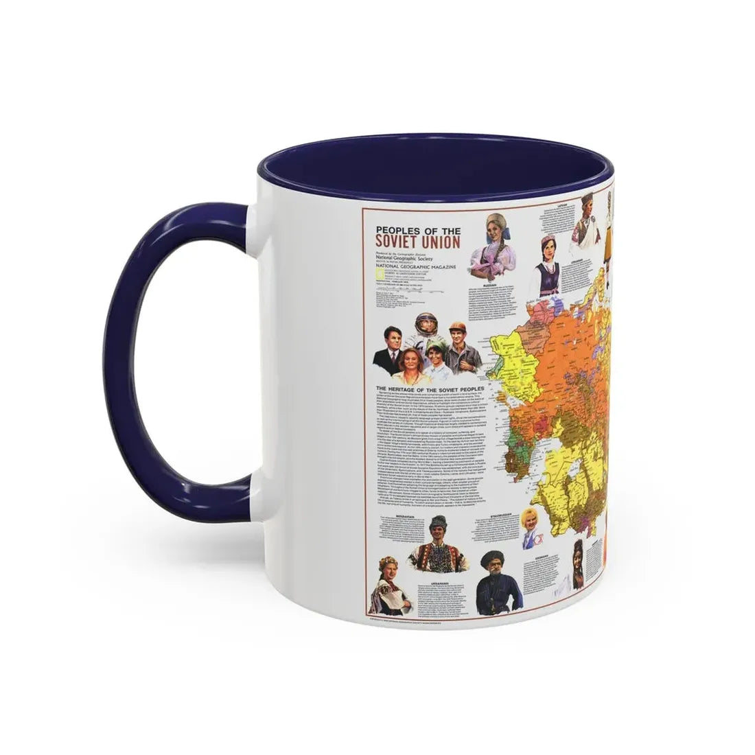 Russia - Peoples of the Soviet Union (1976) (Map) Accent Coffee Mug - Go Mug Yourself