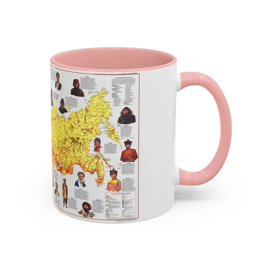 Russia - Peoples of the Soviet Union (1976) (Map) Accent Coffee Mug - Go Mug Yourself