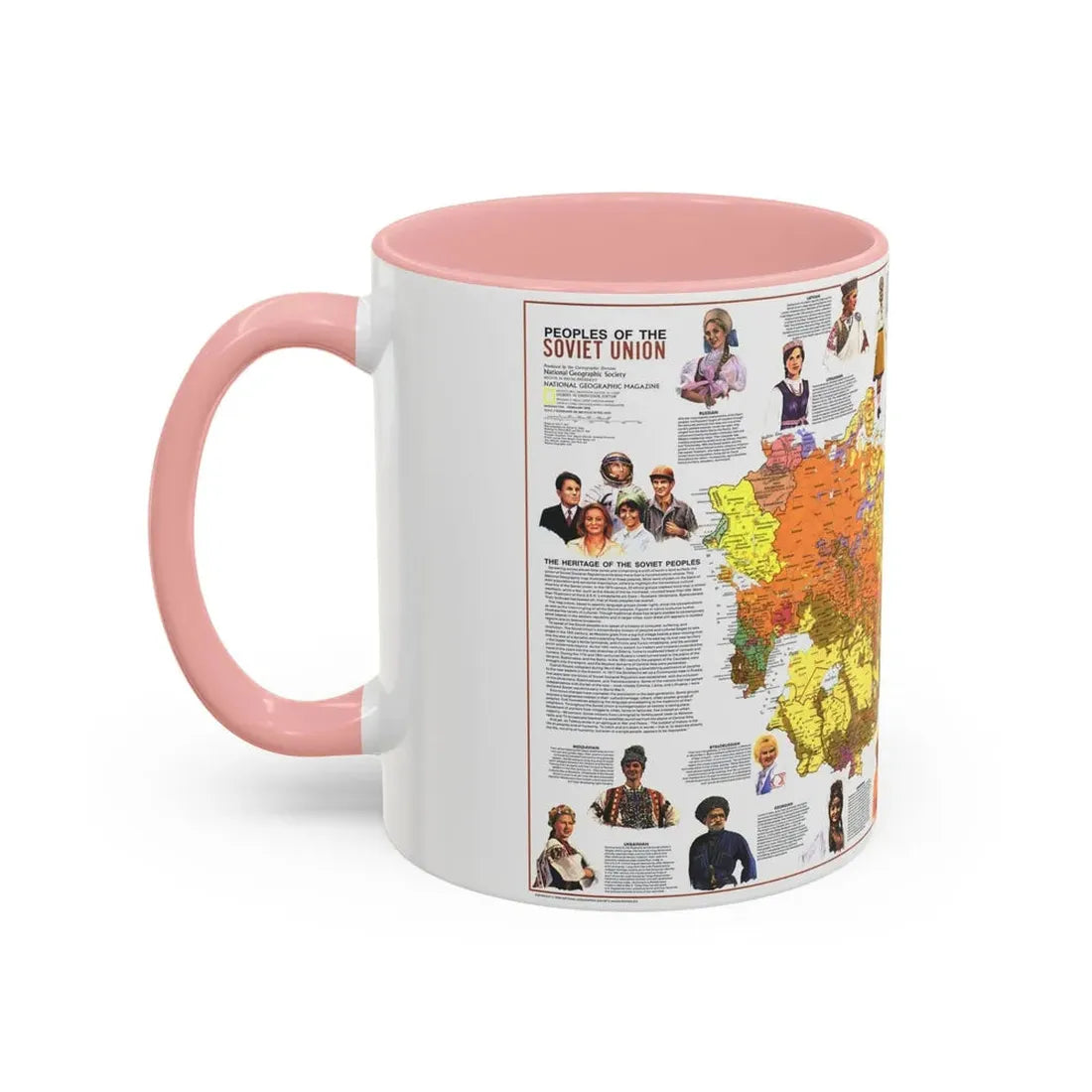 Russia - Peoples of the Soviet Union (1976) (Map) Accent Coffee Mug - Go Mug Yourself