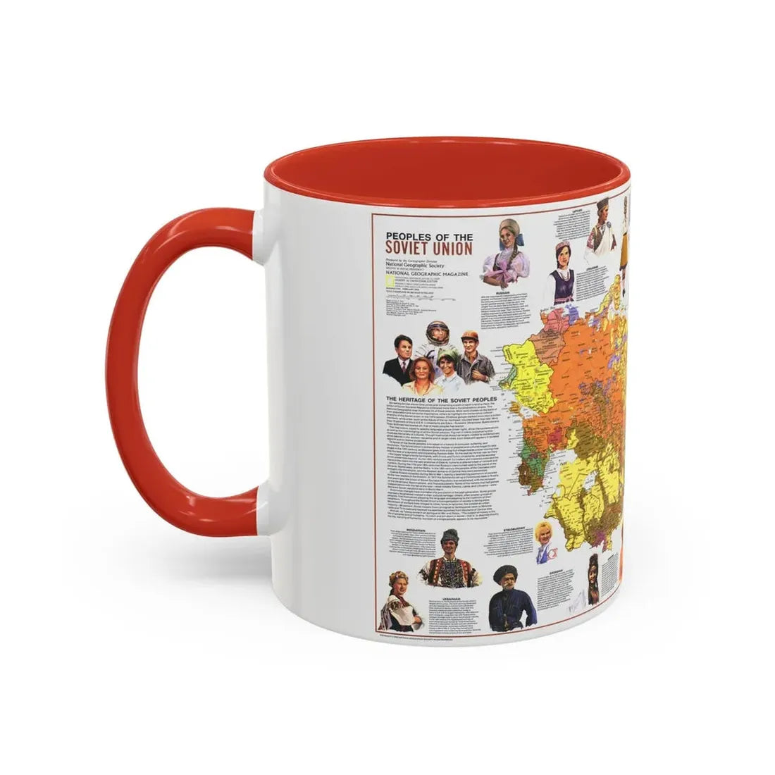 Russia - Peoples of the Soviet Union (1976) (Map) Accent Coffee Mug - Go Mug Yourself