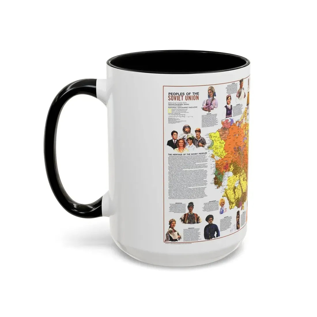 Russia - Peoples of the Soviet Union (1976) (Map) Accent Coffee Mug - Go Mug Yourself