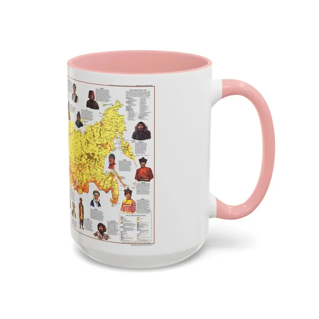Russia - Peoples of the Soviet Union (1976) (Map) Accent Coffee Mug - Go Mug Yourself