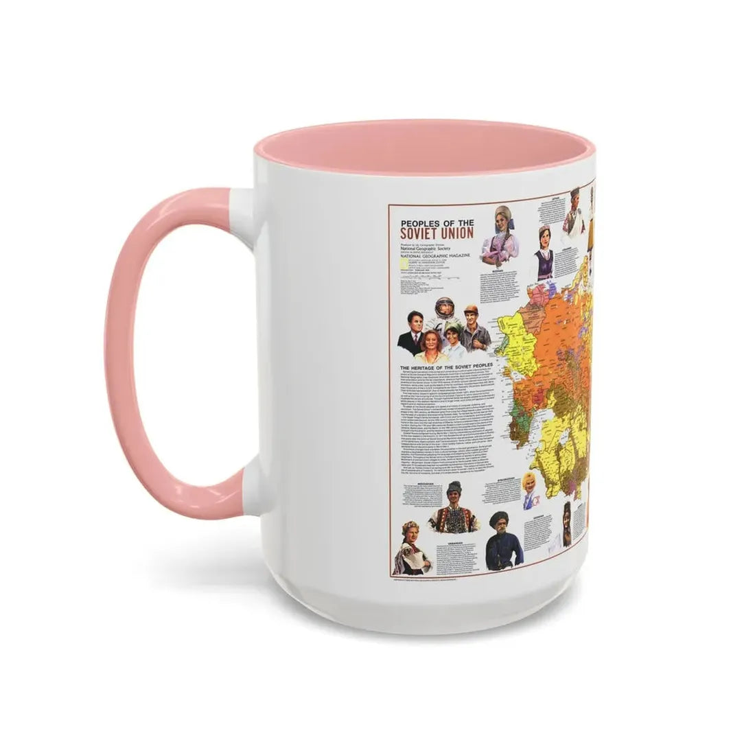 Russia - Peoples of the Soviet Union (1976) (Map) Accent Coffee Mug - Go Mug Yourself