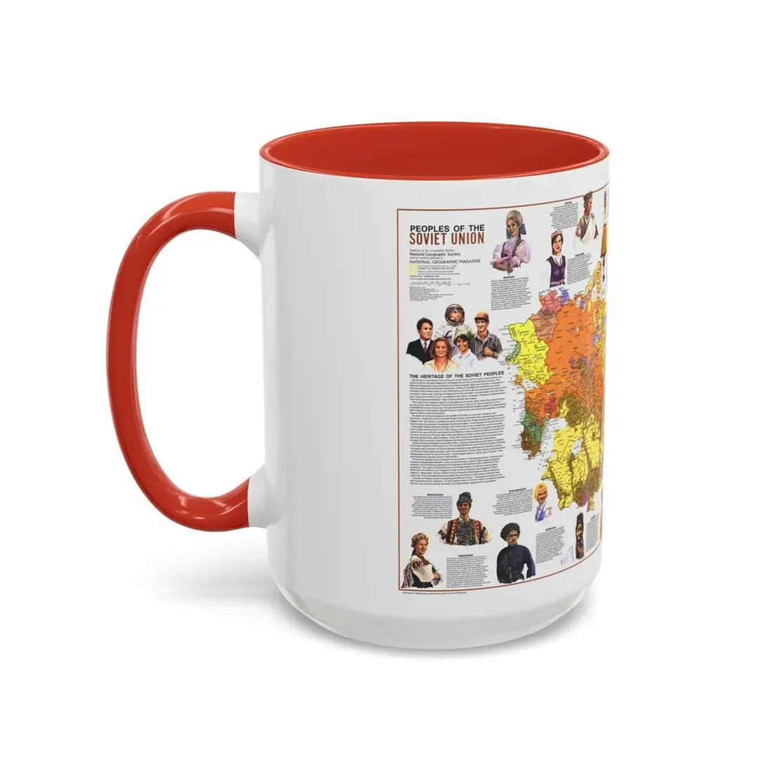 Russia - Peoples of the Soviet Union (1976) (Map) Accent Coffee Mug - Go Mug Yourself