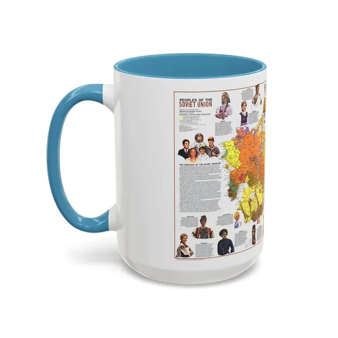 Russia - Peoples of the Soviet Union (1976) (Map) Accent Coffee Mug - Go Mug Yourself