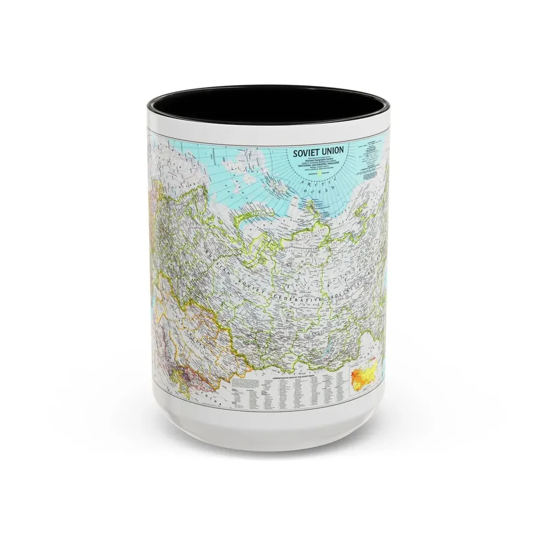Russia - Soviet Union 1 (1990) (Map) Accent Coffee Mug 15oz Black - Go Mug Yourself