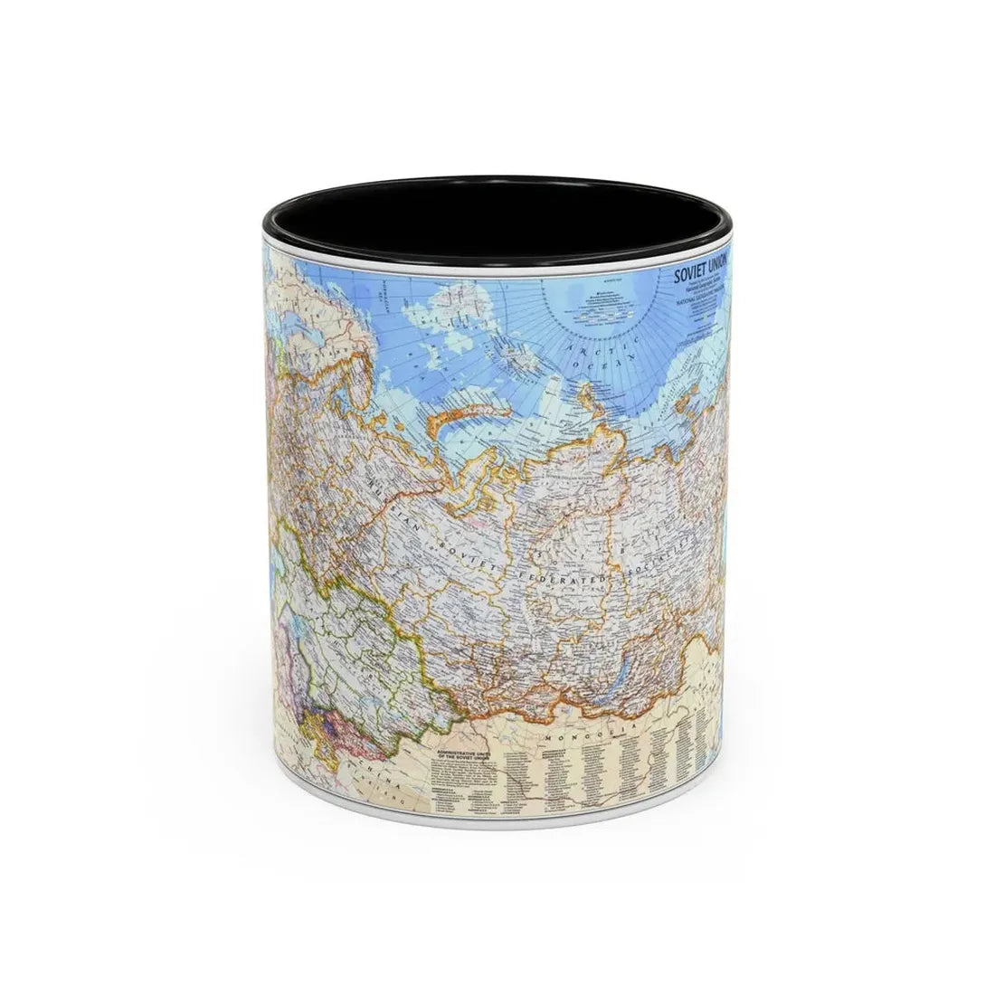 Russia - Soviet Union (1976) (Map) Accent Coffee Mug 11oz Black - Go Mug Yourself