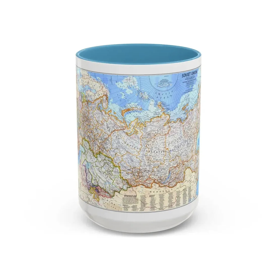 Russia - Soviet Union (1976) (Map) Accent Coffee Mug 15oz Light Blue - Go Mug Yourself
