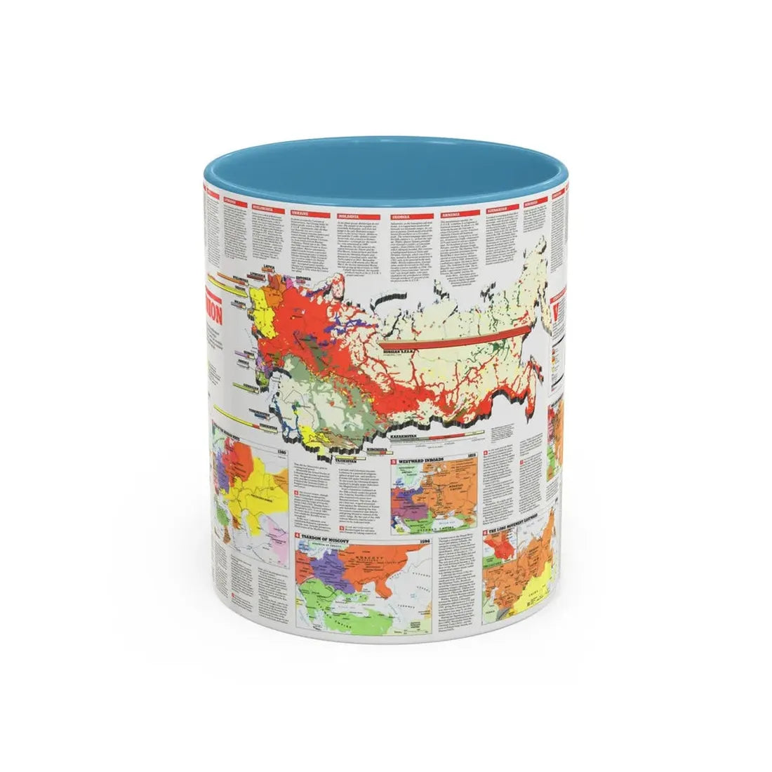 Russia - Soviet Union 2 (1990) (Map) Accent Coffee Mug 11oz Light Blue - Go Mug Yourself