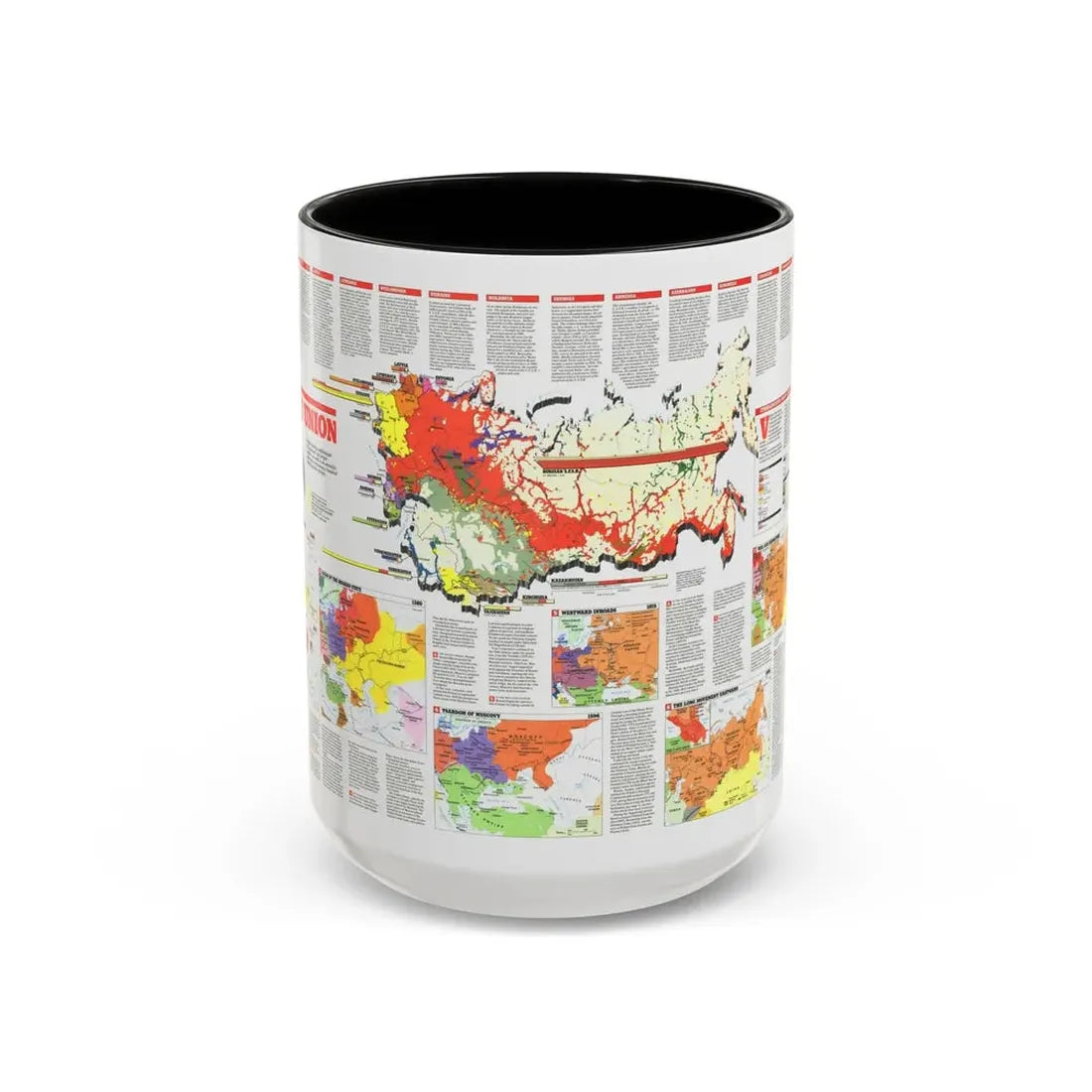 Russia - Soviet Union 2 (1990) (Map) Accent Coffee Mug 15oz Black - Go Mug Yourself