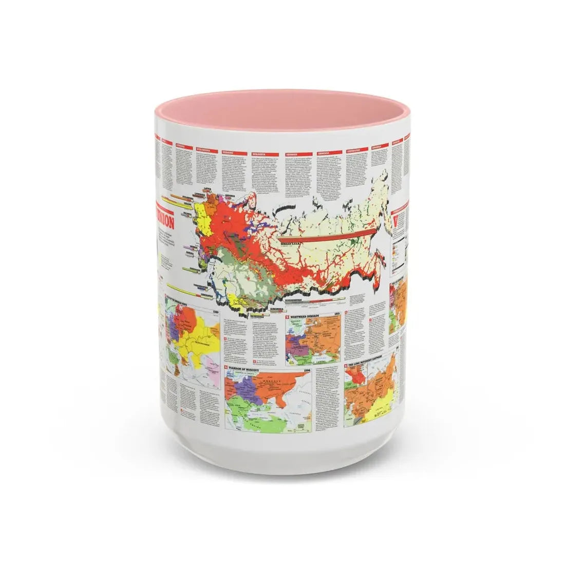 Russia - Soviet Union 2 (1990) (Map) Accent Coffee Mug 15oz Pink - Go Mug Yourself