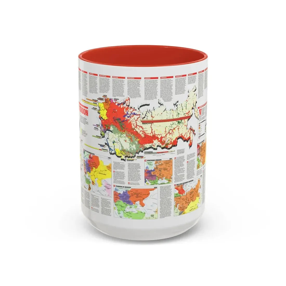 Russia - Soviet Union 2 (1990) (Map) Accent Coffee Mug 15oz Red - Go Mug Yourself