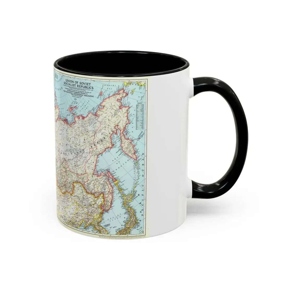 Russia - Union of Soviet Socialist Republics (1944) (Map) Accent Coffee Mug - Go Mug Yourself