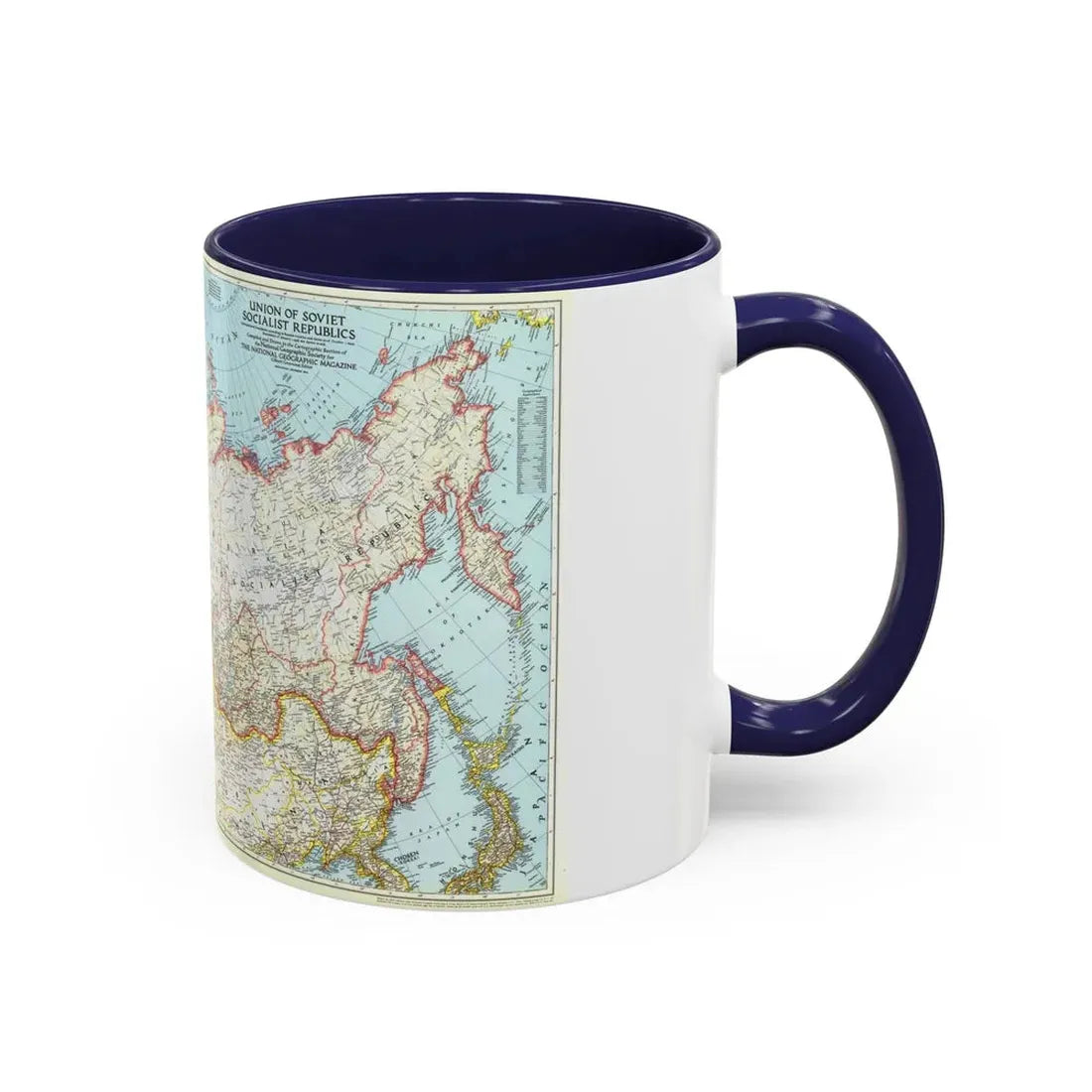 Russia - Union of Soviet Socialist Republics (1944) (Map) Accent Coffee Mug - Go Mug Yourself