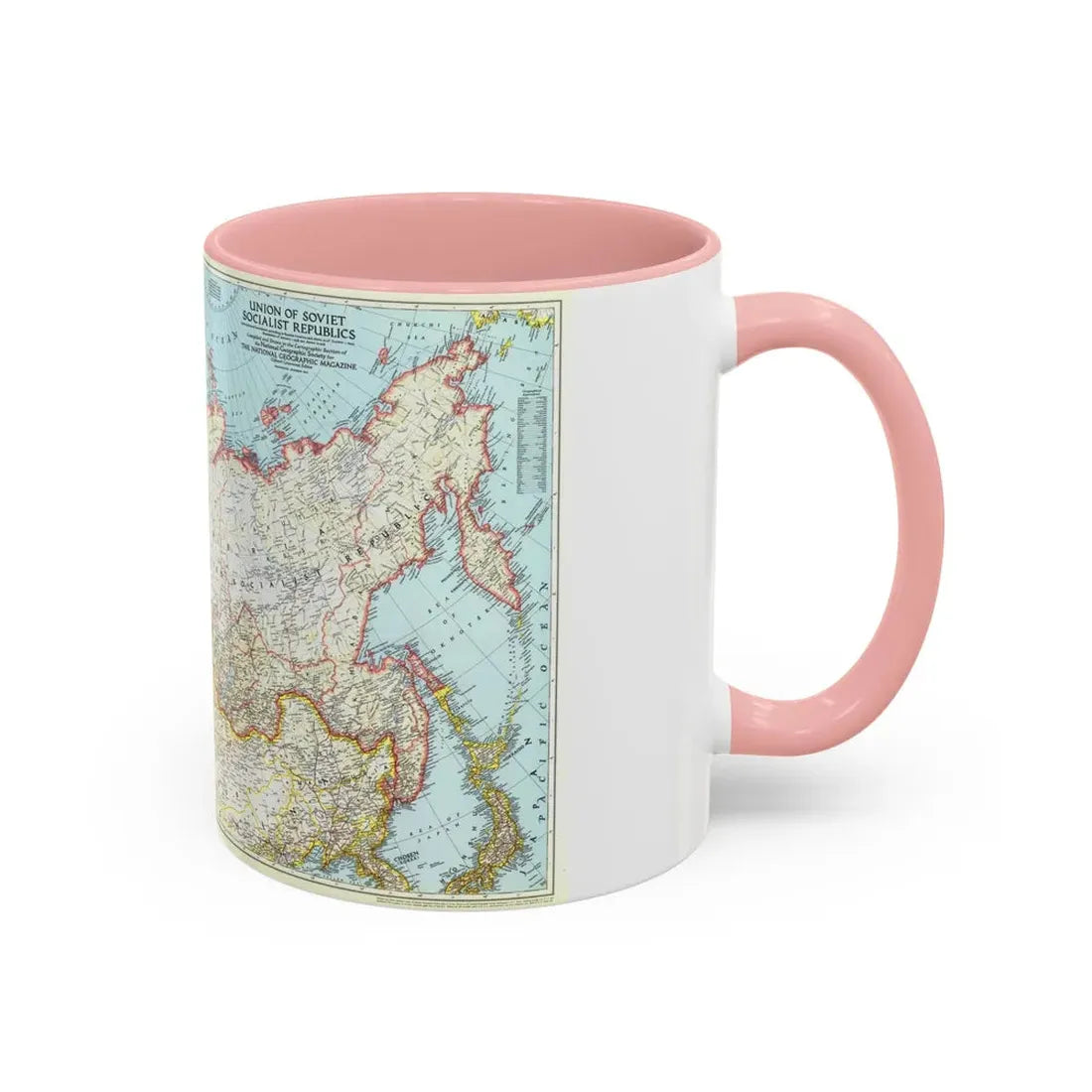 Russia - Union of Soviet Socialist Republics (1944) (Map) Accent Coffee Mug - Go Mug Yourself