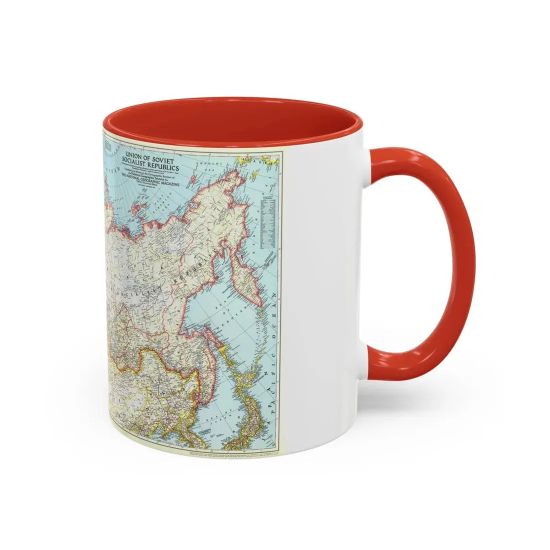Russia - Union of Soviet Socialist Republics (1944) (Map) Accent Coffee Mug - Go Mug Yourself