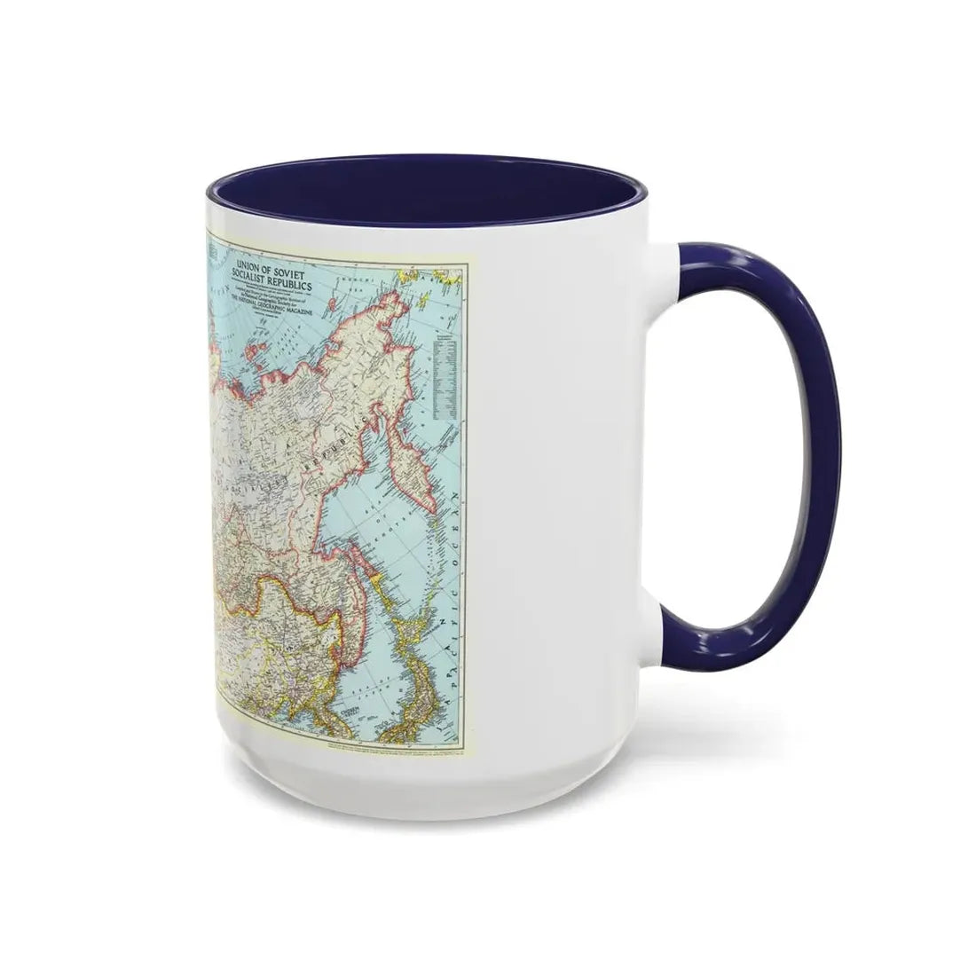 Russia - Union of Soviet Socialist Republics (1944) (Map) Accent Coffee Mug - Go Mug Yourself