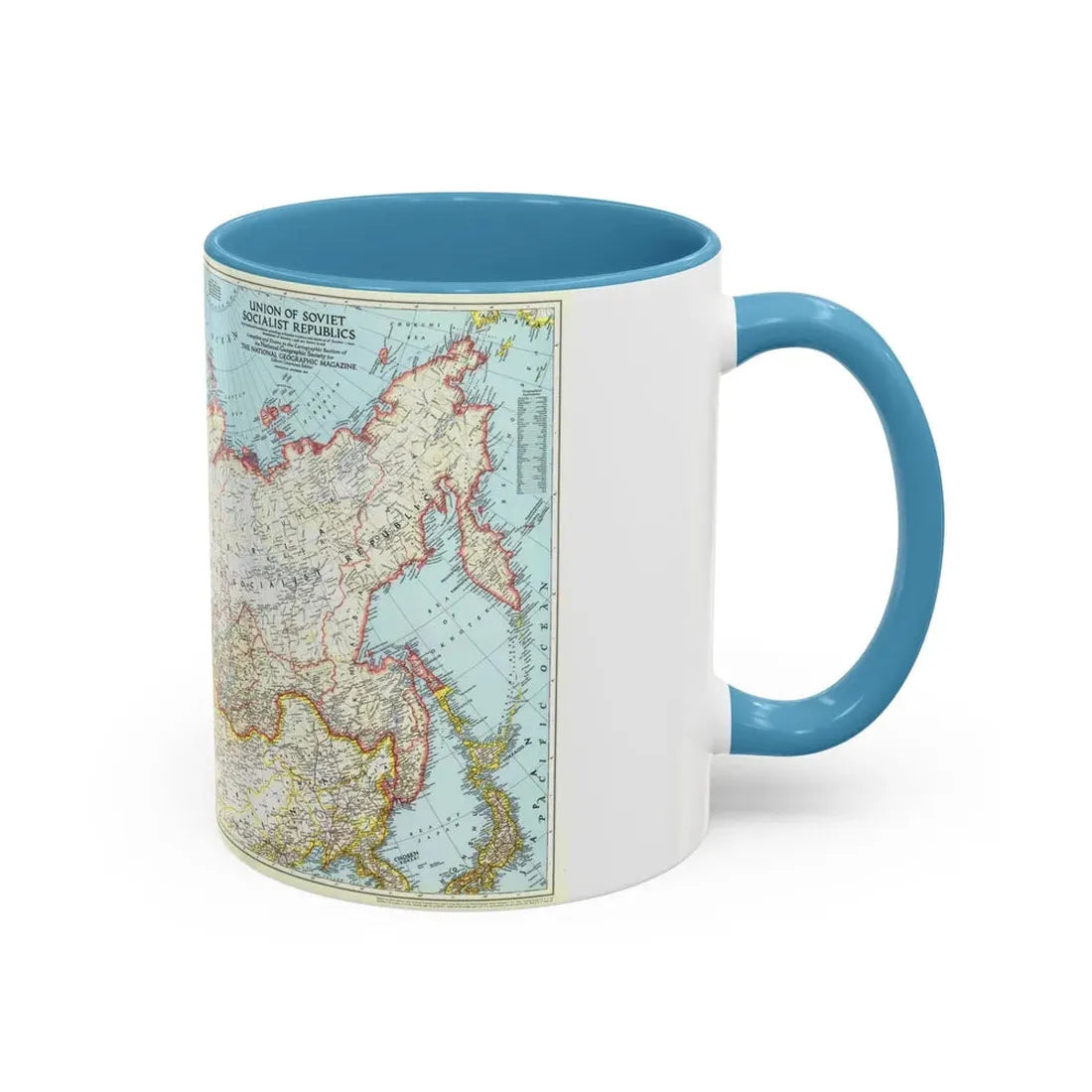 Russia - Union of Soviet Socialist Republics (1944) (Map) Accent Coffee Mug - Go Mug Yourself