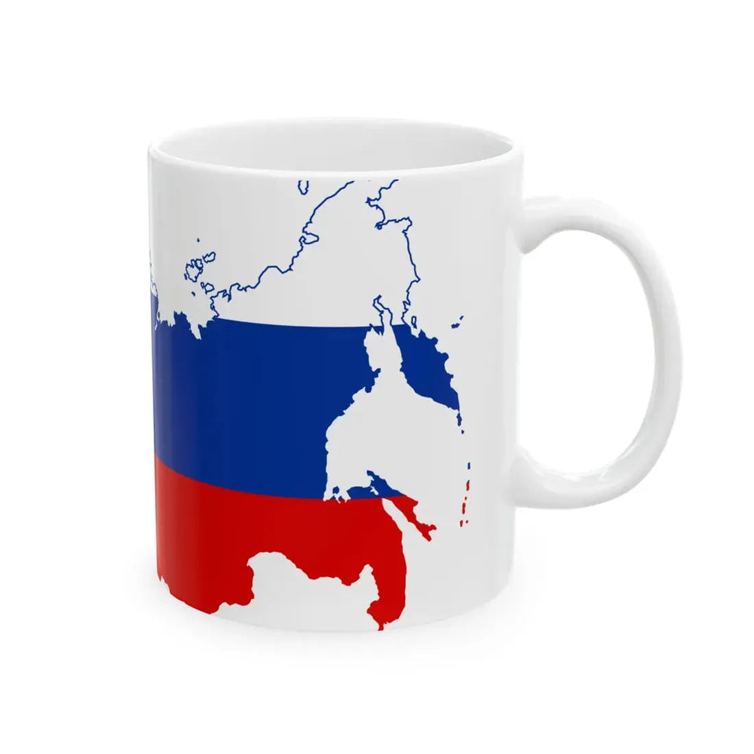 Russian flag map 2014-2022 (Russia) White Coffee Mug - Go Mug Yourself