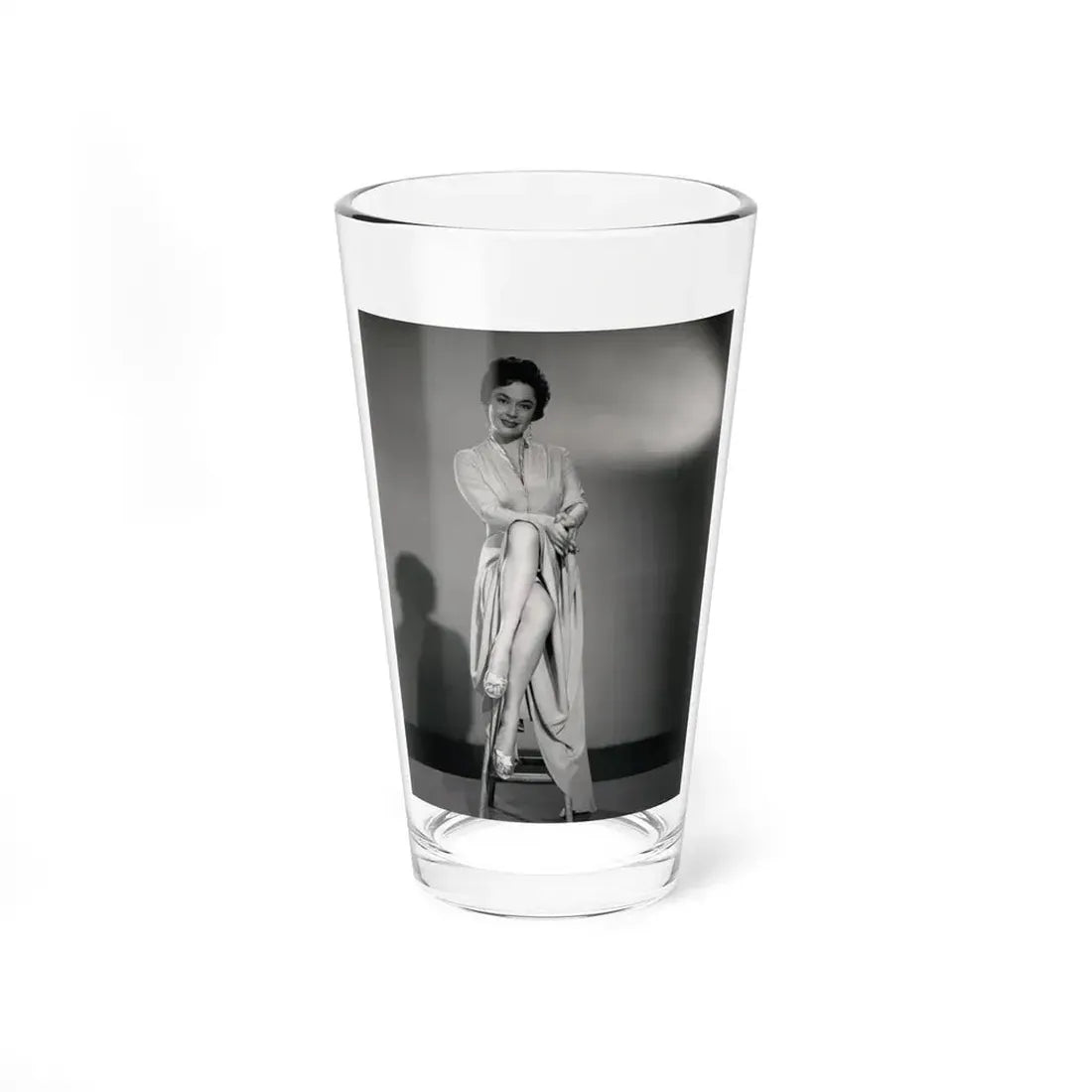 Ruth Roman #104 - 8x10 B&W Full Body Glamour Dress Photo from circa (Vintage Female Icon) Pint Glass 16oz 16oz - Go Mug Yourself