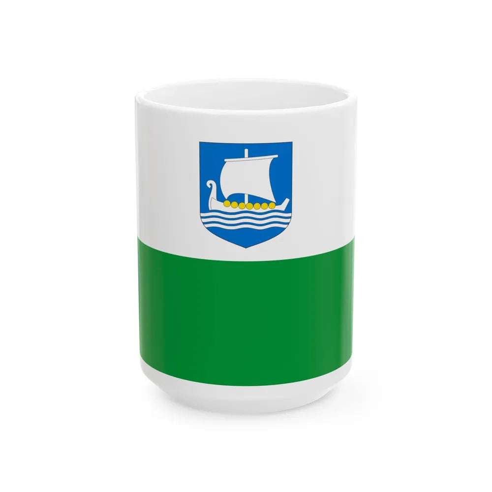 Saaremaa lipp (Estonia) White Coffee Mug 15oz - Go Mug Yourself
