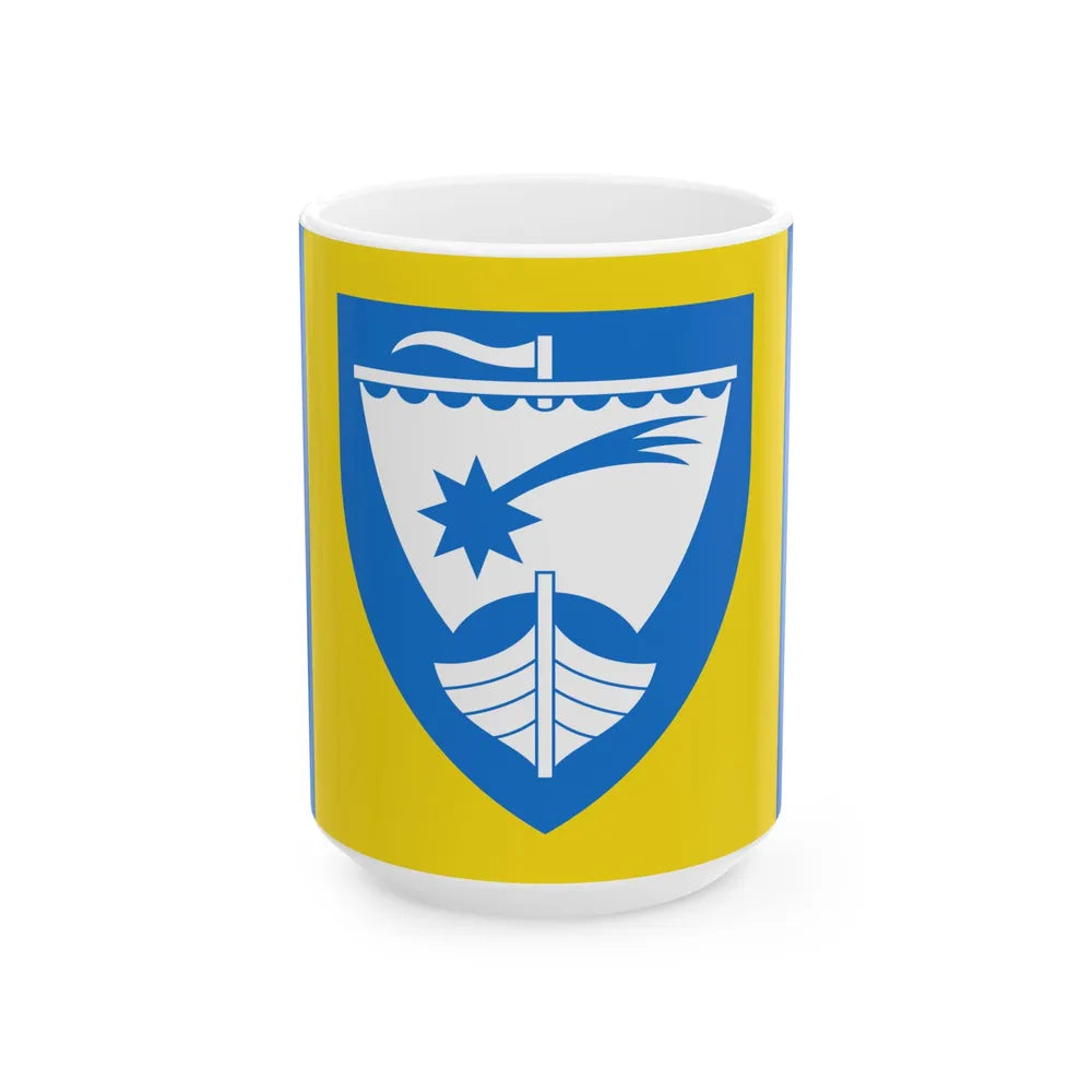 Saaremaa vald lipp (Estonia) White Coffee Mug 15oz - Go Mug Yourself
