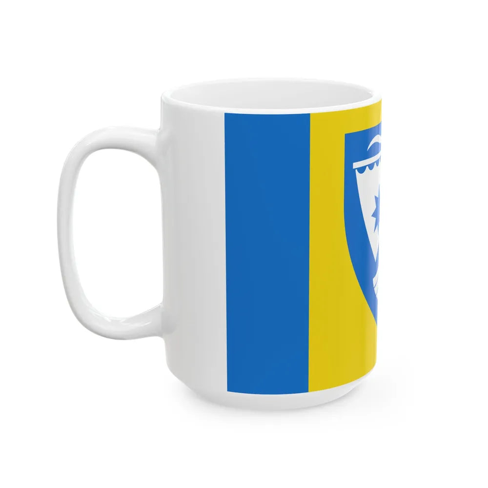 Saaremaa vald lipp (Estonia) White Coffee Mug - Go Mug Yourself
