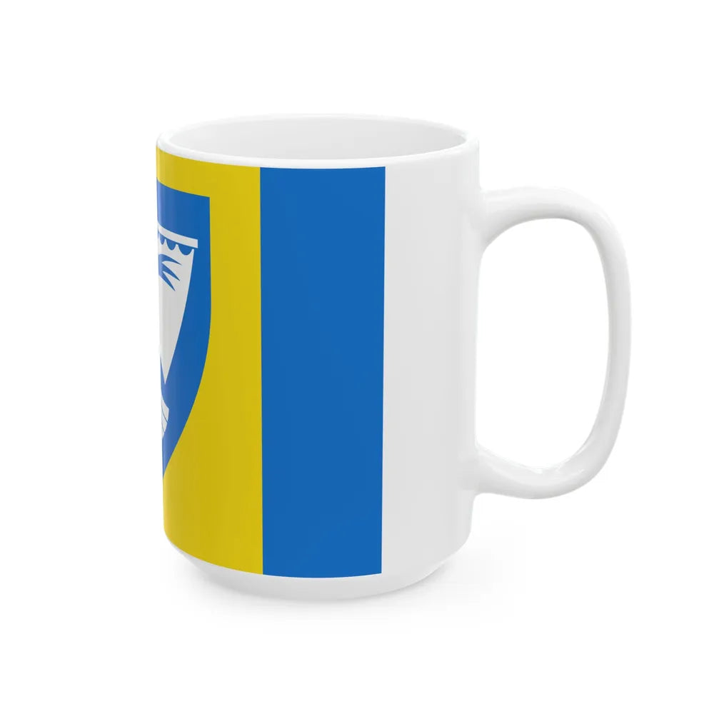 Saaremaa vald lipp (Estonia) White Coffee Mug - Go Mug Yourself