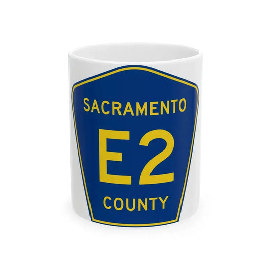 Sacramento County E2 (California) (Road Sign) White Coffee Mug 11oz - Go Mug Yourself
